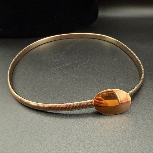 Vintage Gold-Tone Women's Snake Chain Belt with Copper Mod Circle Accent 24in - Picture 9 of 11